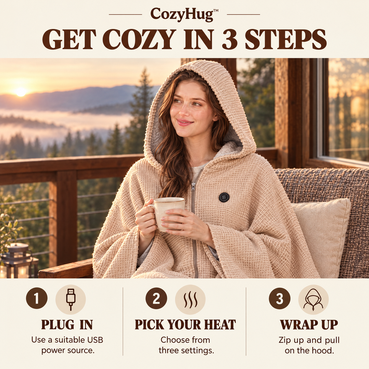 CozyHug™ Heated Wearable Blanket